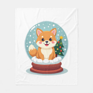 Shiba Snow Globe Fleece Blanket
