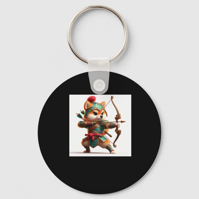 Shiba Warrior #10 Archer Sticker  Keychain (Front)