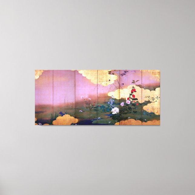 Shibata Zeshin Flowers and Birds of Four Seasons Canvas Print (Front)