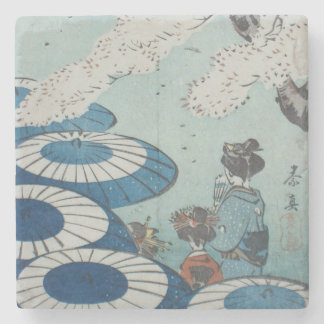 Shibata Zeshin's Cherry Blossom Spring Viewing Stone Coaster