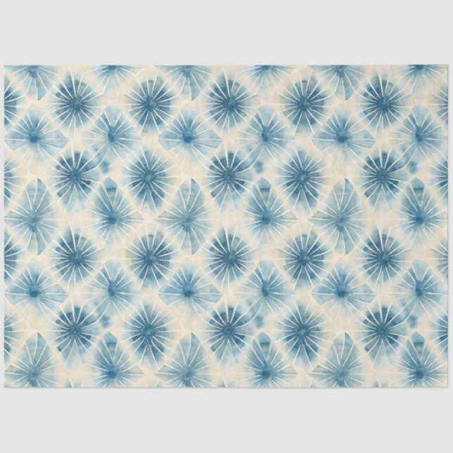 Shibori Blue Japanese Textile Art No 16 Tissue Paper (Front)