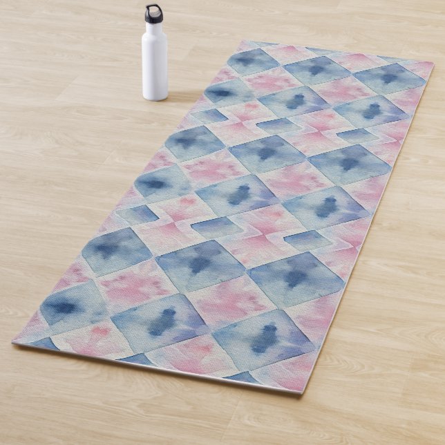 Shibori Blue Tie Dye Japan Traditional Pattern No9 Yoga Mat (In Situ)
