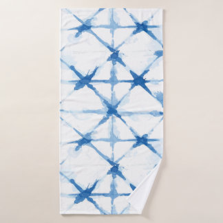 Shibori Blue Tie Dye Triangle Bath Towel