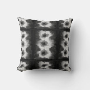 Shibori Fabric Boho Black and White Tie Dye Pillow