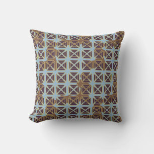 Shibori Fabric Boho Brown Blue Tie Dye Coussin