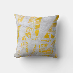 Shibori Fabric Modern Yellow Tie Dye Pillow