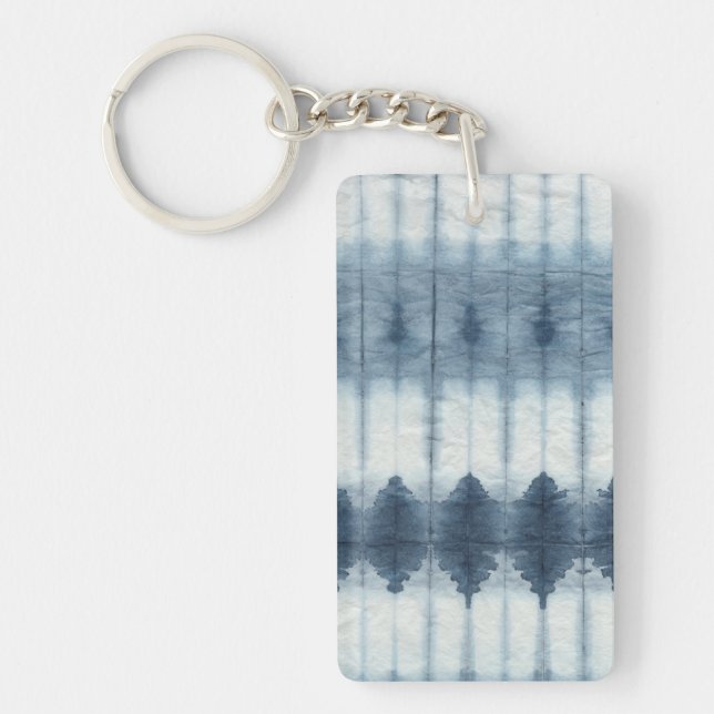 Shibori Indigio Print Keychain (Front)
