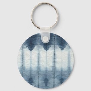 Shibori Indigio Print Keychain