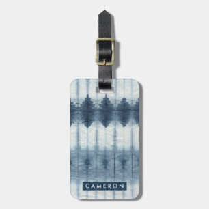 Shibori Indigio Print Luggage Tag