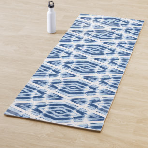Shibori Indigo Blue Tie Dye Abstract Yoga Mat