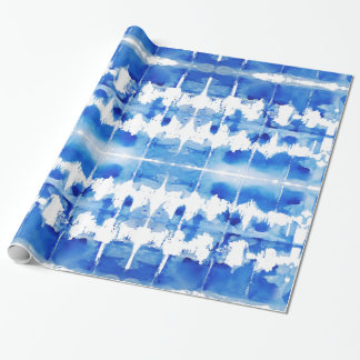 Shibori indigo blue wrapping paper