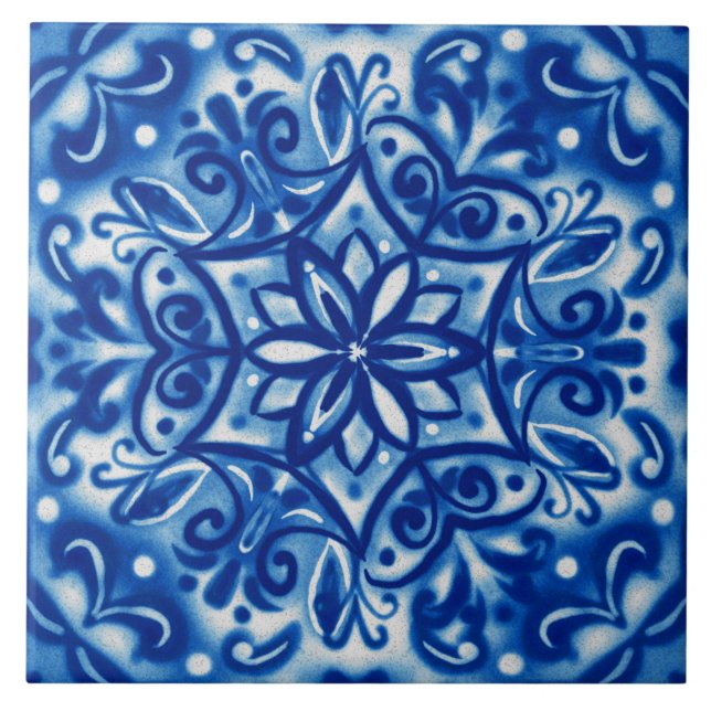 Shibori Snowflake Tile (Front)
