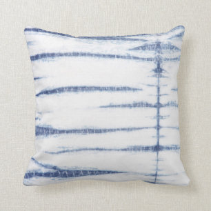 Shibori Stripe, Indigo Newest Throw Pillow