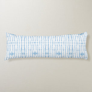 Shibori Tie Dye Blue Line Pattern Body Pillow