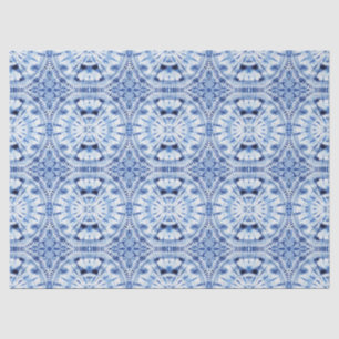 Shibori Tie Dye Indigo Blue White Asian Influence Tissue Paper