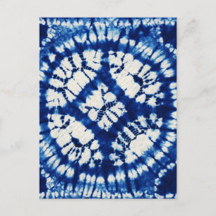 Shibori Tie Dye South Seas Indigo Batik Postcard