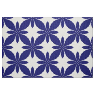 Shibori Tie Dye Style Geometric Flower Pattern Fabric