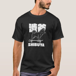 Shibuya Tokyo Japan Hachiko Akita Inu Japanese Kan T-Shirt