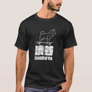 Shibuya Tokyo Japan Hachiko Akita Inu Japanese Kan T-Shirt