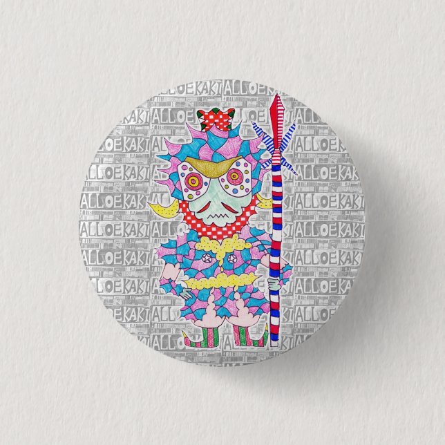 Shichifukujin / Bishamonten Can Badge 1 Inch Round Button (Front)