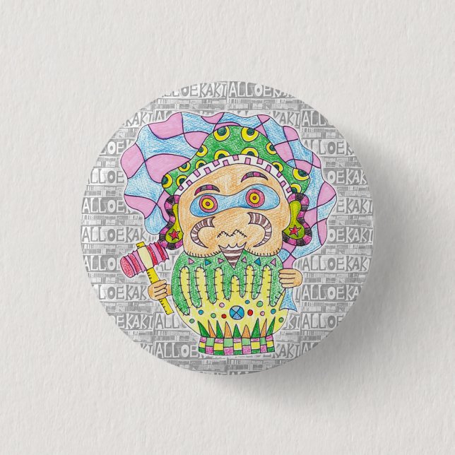 Shichifukujin / Daikokuten Kan Badge 1 Inch Round Button (Front)