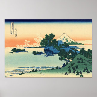 Shichiri beach in Sagami Province (by Hokusai) Poster