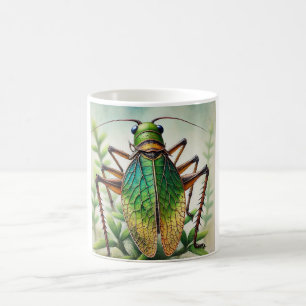 Shield Backed Katydid 230924IREF220 - Watercolor Coffee Mug