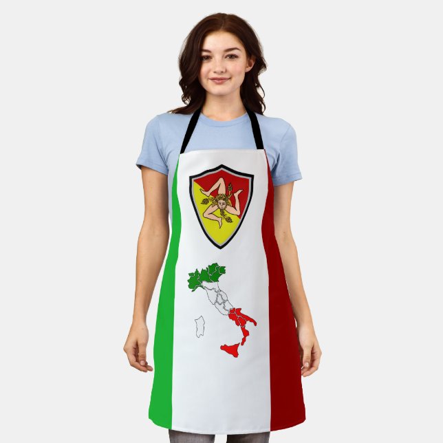 Shield flag of Sicily (Italy)   Apron (Worn)