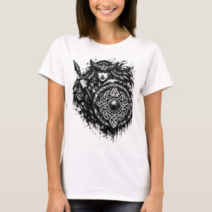 Shield Maiden Spear‑Sigil – Mythic Warrior Ink T-Shirt