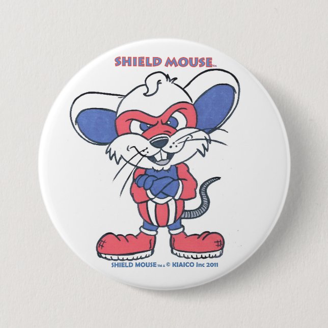 SHIELD MOUSE 3 INCH ROUND BUTTON (Front)