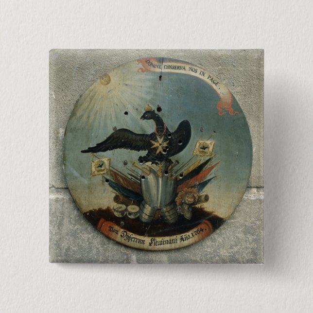 Shield of a Prussian officer, 1764 2 Inch Square Button (Front)