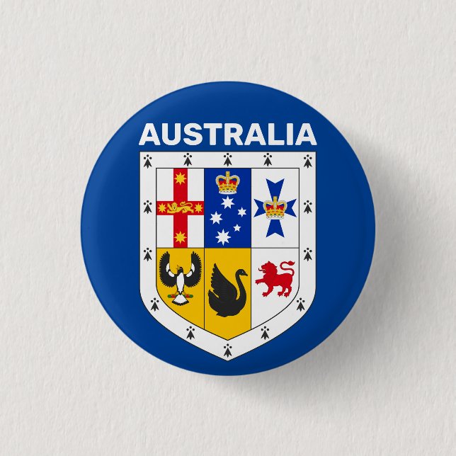 Shield of arms of Australia 1 Inch Round Button (Front)