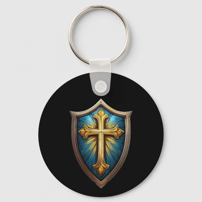 Shield of Faith Christian Believer Keychain (Front)