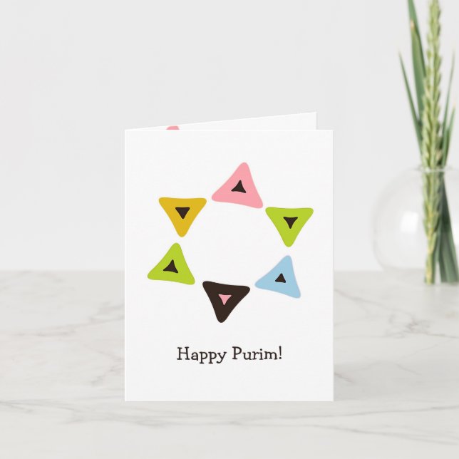 Shield of Hamantaschen Purim Card (Front)