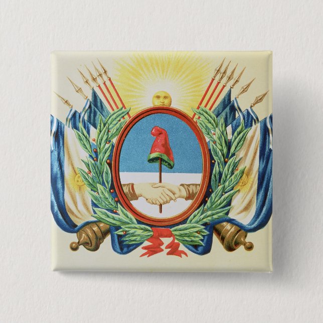 Shield of the Confederation of Argentina 2 Inch Square Button (Front)