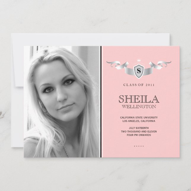 Shield Photo Graduation Announcement (Front)