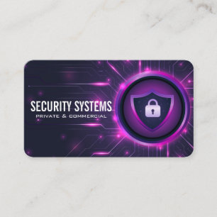 Shield   Security Lock   Modern Tech Background Business Card