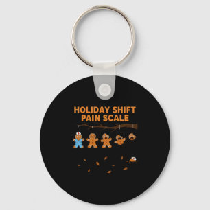 Shift Nurse Pain Scale Funny Gingerbread Rn Christ Keychain