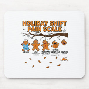 Shift Nurse Pain Scale Funny Gingerbread Rn Christ Mouse Pad