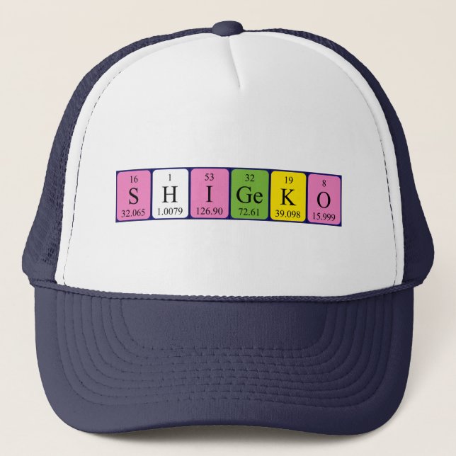 Shigeko periodic table name hat (Front)