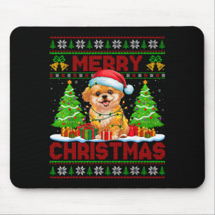 Shih O Ugly Christmas Sweaters Funny Pet Dog Light Mouse Pad