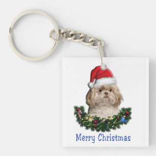 Shih-Tsu Dog Christmas items Keychain