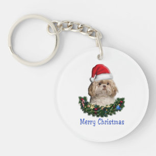 Shih-Tsu Dog Christmas items Keychain