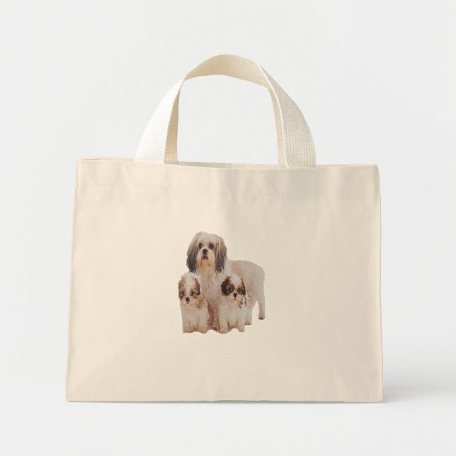 Shih tsu puppies mini tote bag (Front)