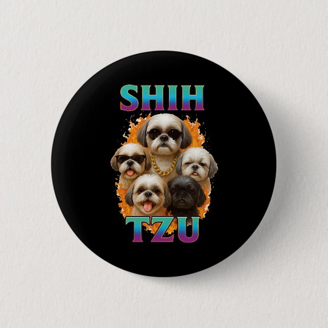 Shih Tzu  2 Inch Round Button (Front)
