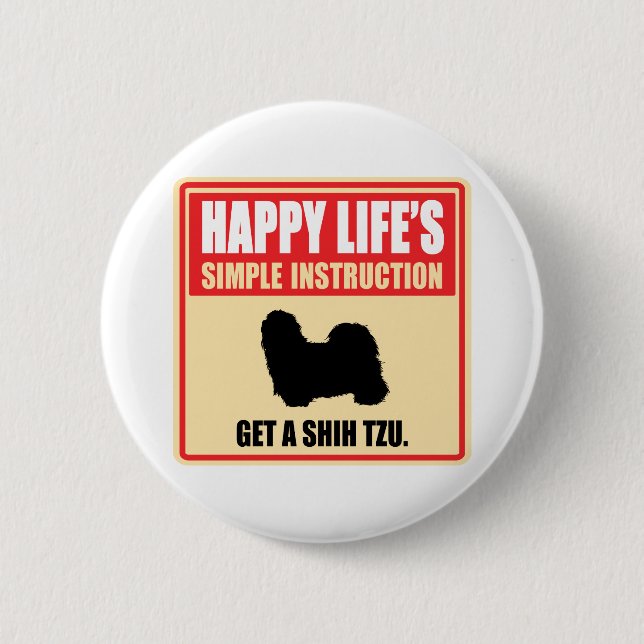 Shih Tzu 2 Inch Round Button (Front)