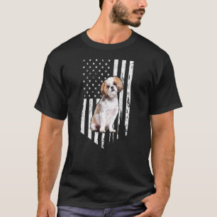Shih Tzu American Flag Patriotic Shih Tzu Dog 4th T-Shirt
