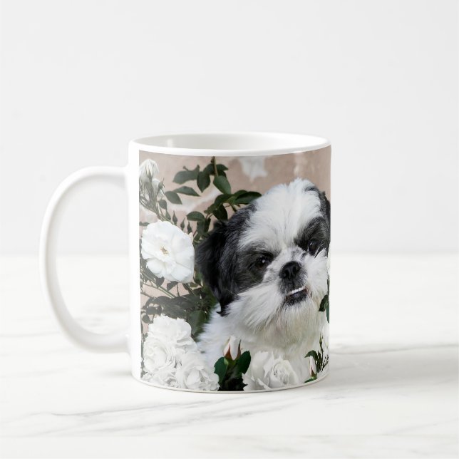 Shih Tzu and roses Coffee Mug (Left)