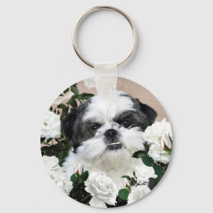 Shih Tzu and roses Keychain