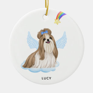 Shih Tzu Angel Personalized Dog Pet Memorial Ceramic Ornament